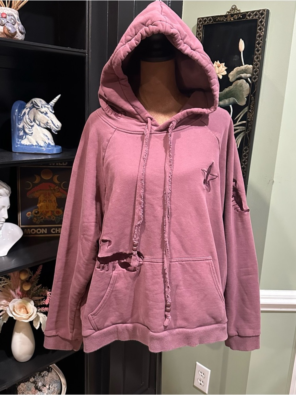 Jeffery Star Fashion Mauve Scorpion Cropped Hoodie Size 2XL